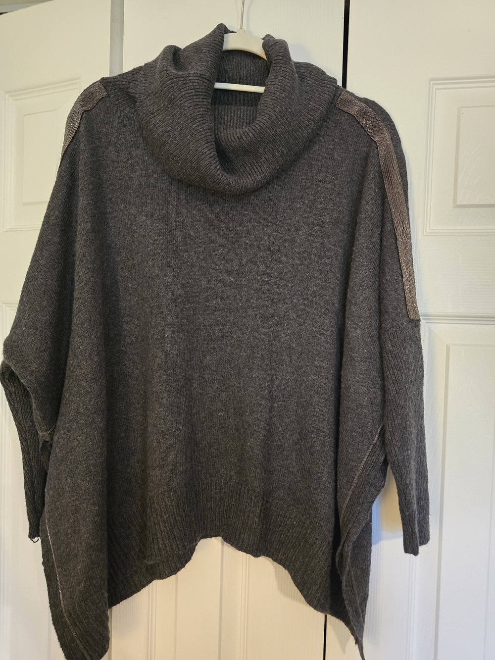 Chico's Charcoal Gray Cowl Neck Sweater